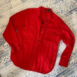 Liz Wear Vintage Red Button Down Shirt